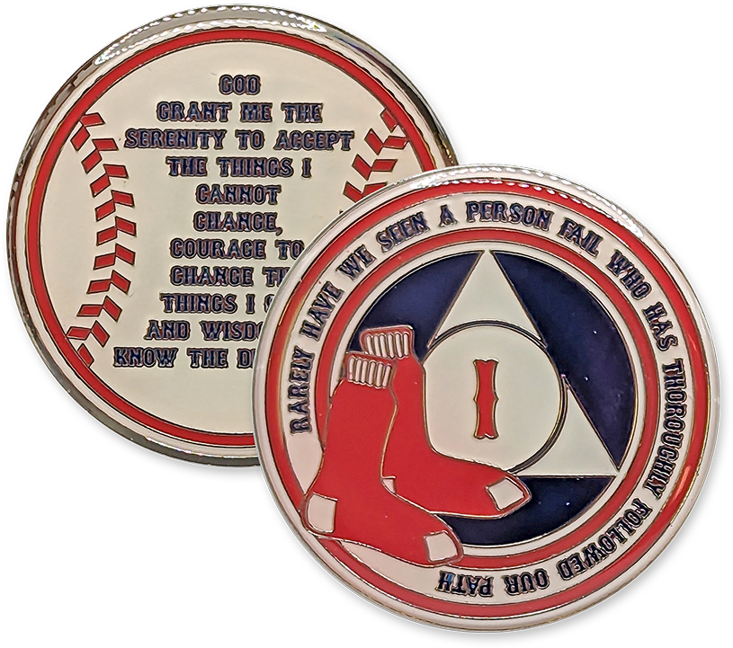 Red Sox AA Coin 1-50yrs Sobriety Chip