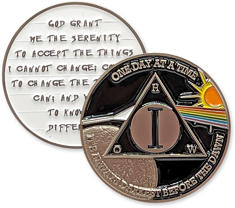 Sun & Moon AA Coin 24hr-60yrs Sobriety Chip