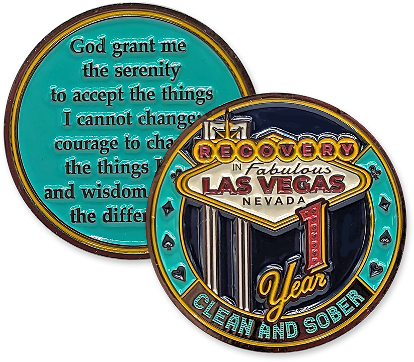 Las Vegas AA Coin 1-50yrs Sobriety Chip