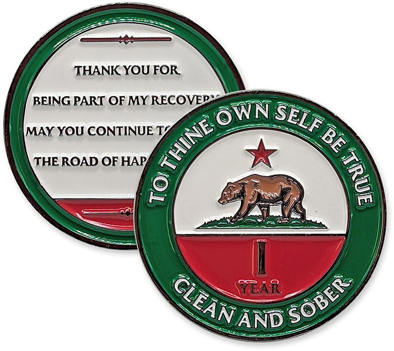 California AA Coin 1-50yrs Sobriety Chip