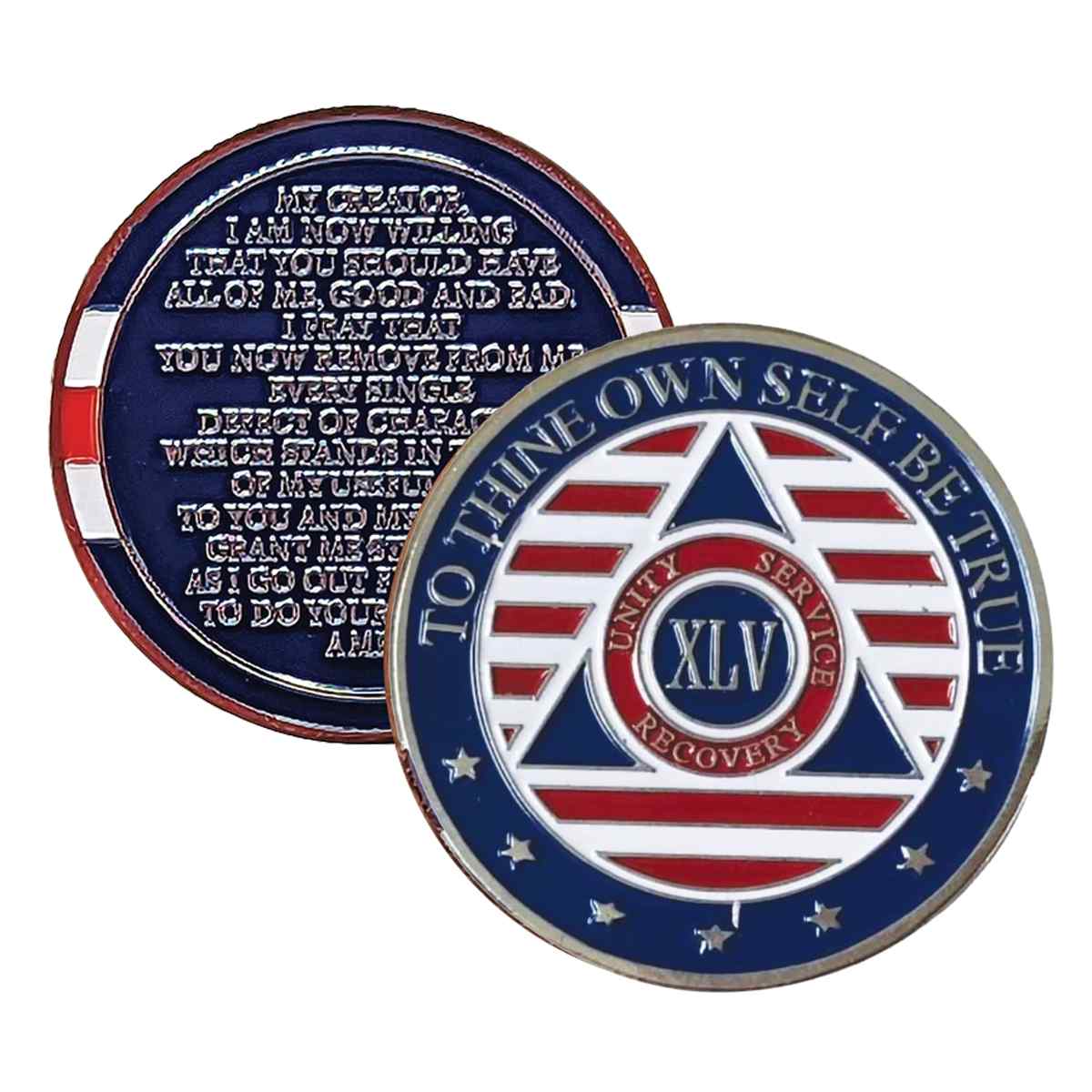 Patriotic AA Coin 1-50yrs Sobriety Chip