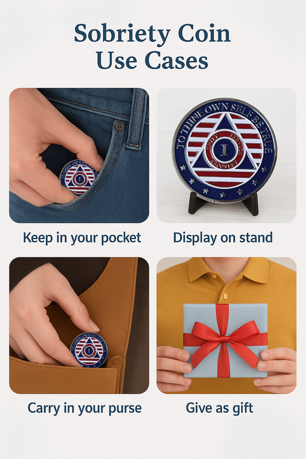 Patriotic AA Medallion | 1-60 Years | Custom Engraving Option Available