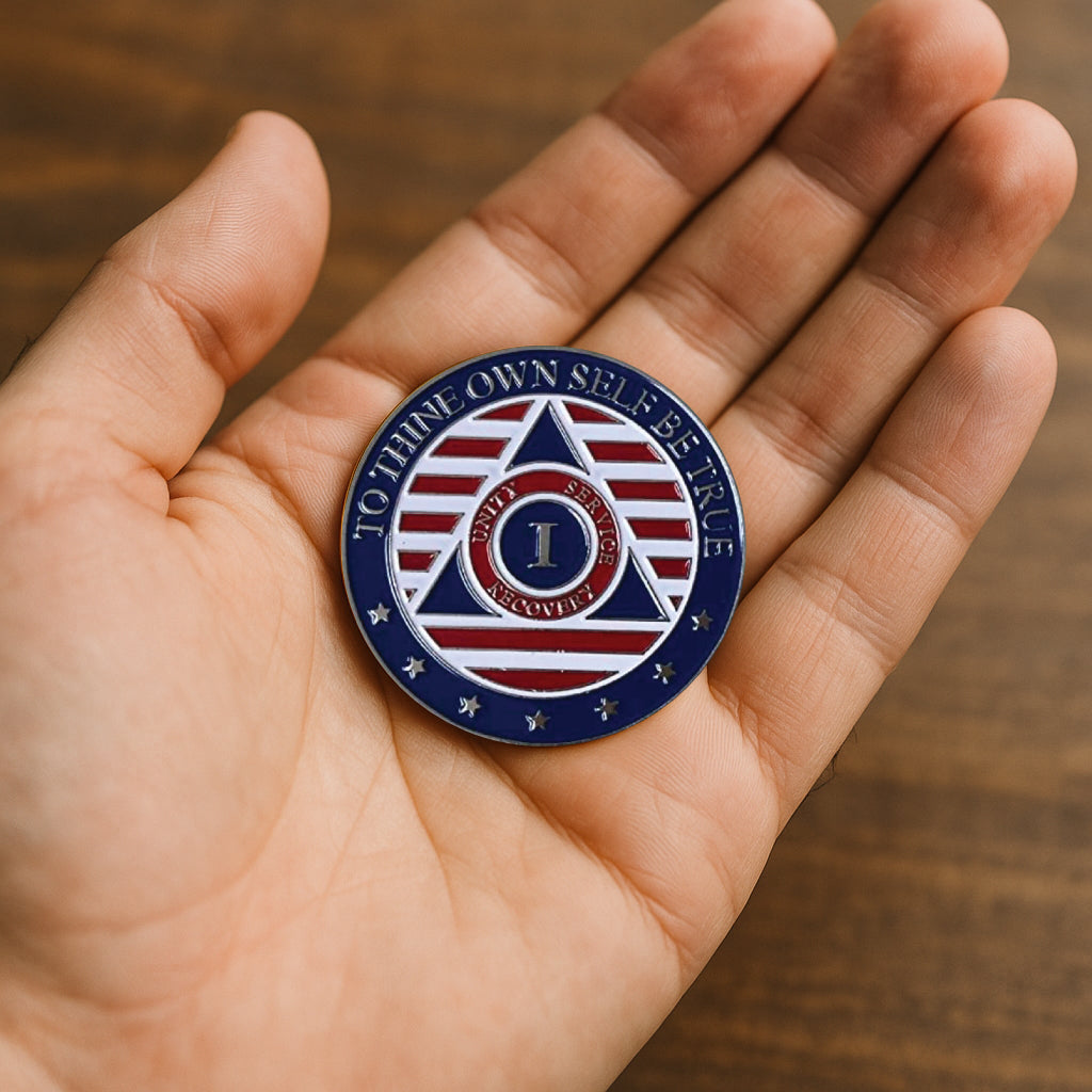 Patriotic AA Medallion | 1-60 Years | Custom Engraving Option Available