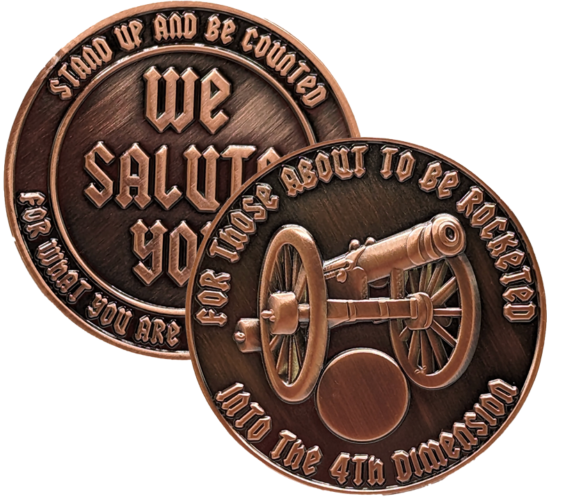 For Those About to be Rocketed We Salute You AA Coin 1-60yrs Sobriety Chip