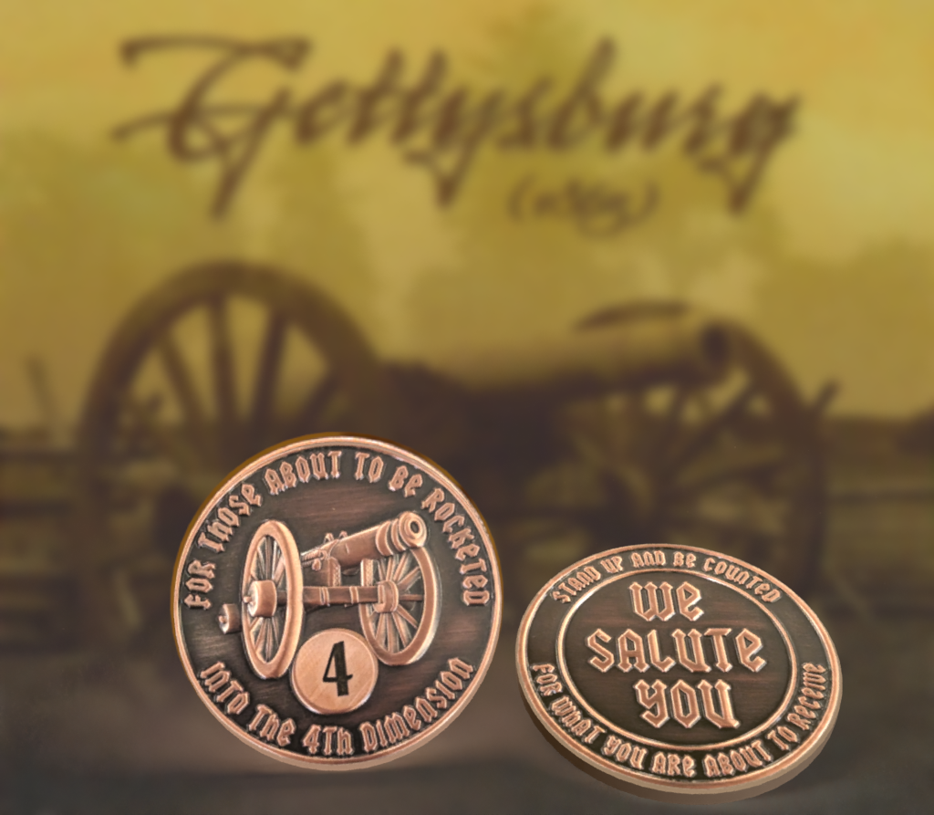For Those About to be Rocketed We Salute You AA Coin 24hr-11Months Sobriety Chip