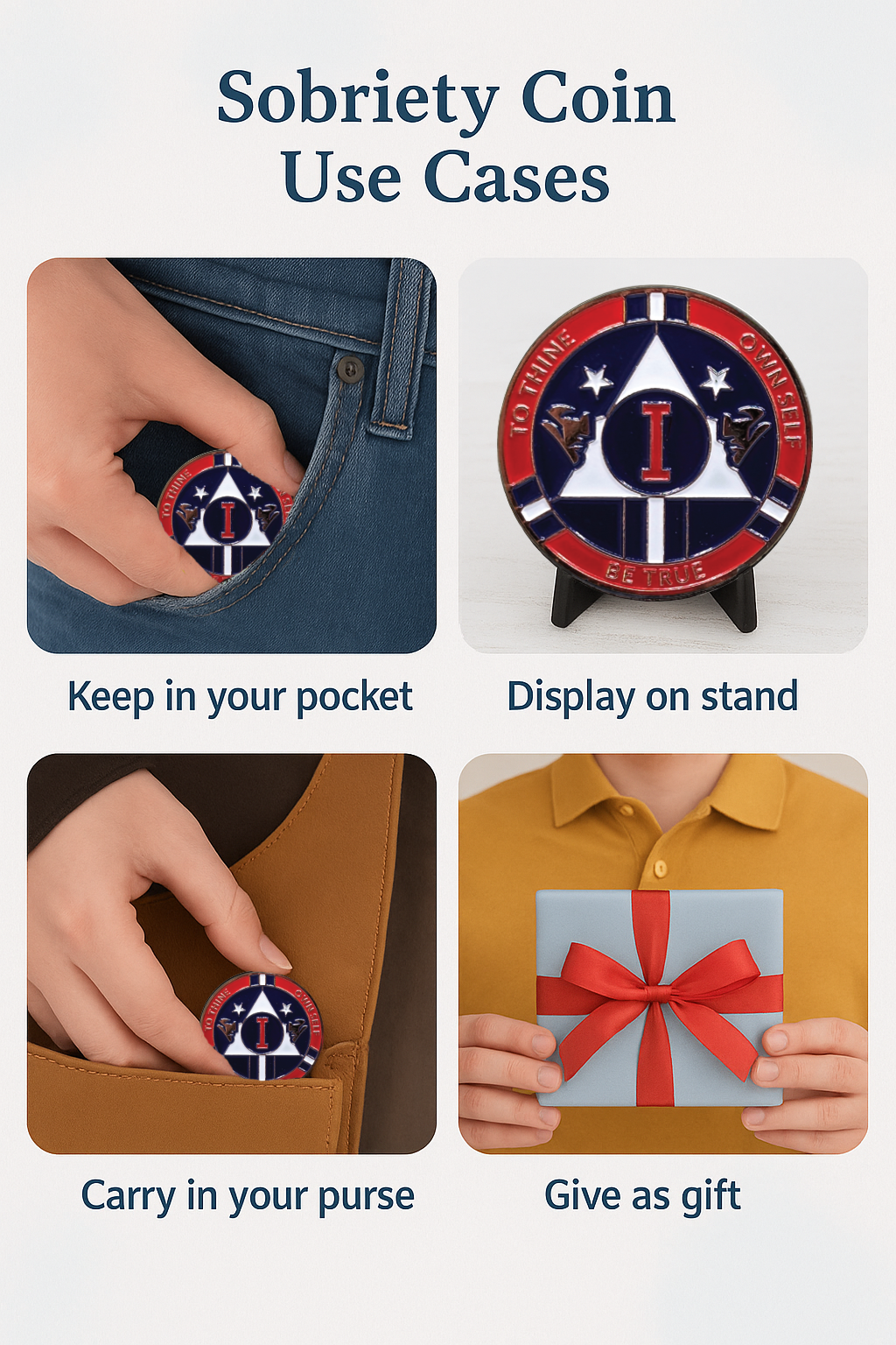 New England Patriot AA Coin 1-50yrs Sobriety Chip