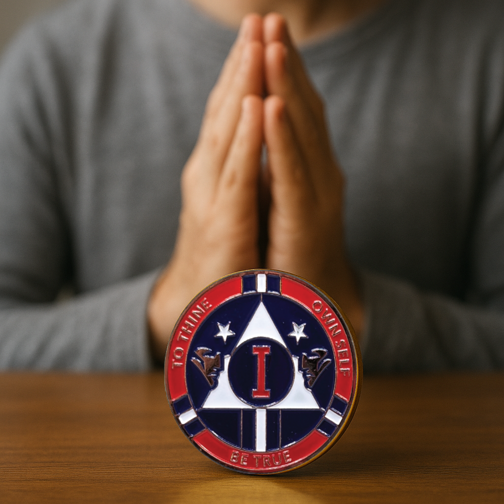 New England Patriot AA Coin 1-50yrs Sobriety Chip