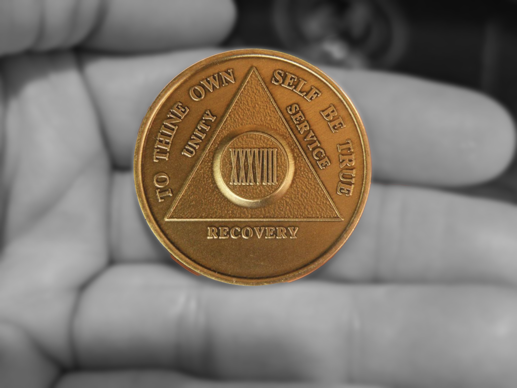 Bronze AA Coin 1-18 Months Sobriety Chip