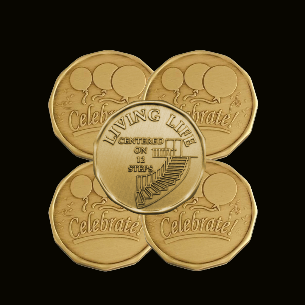 12 Steps Living Life AA Sobriety Coin