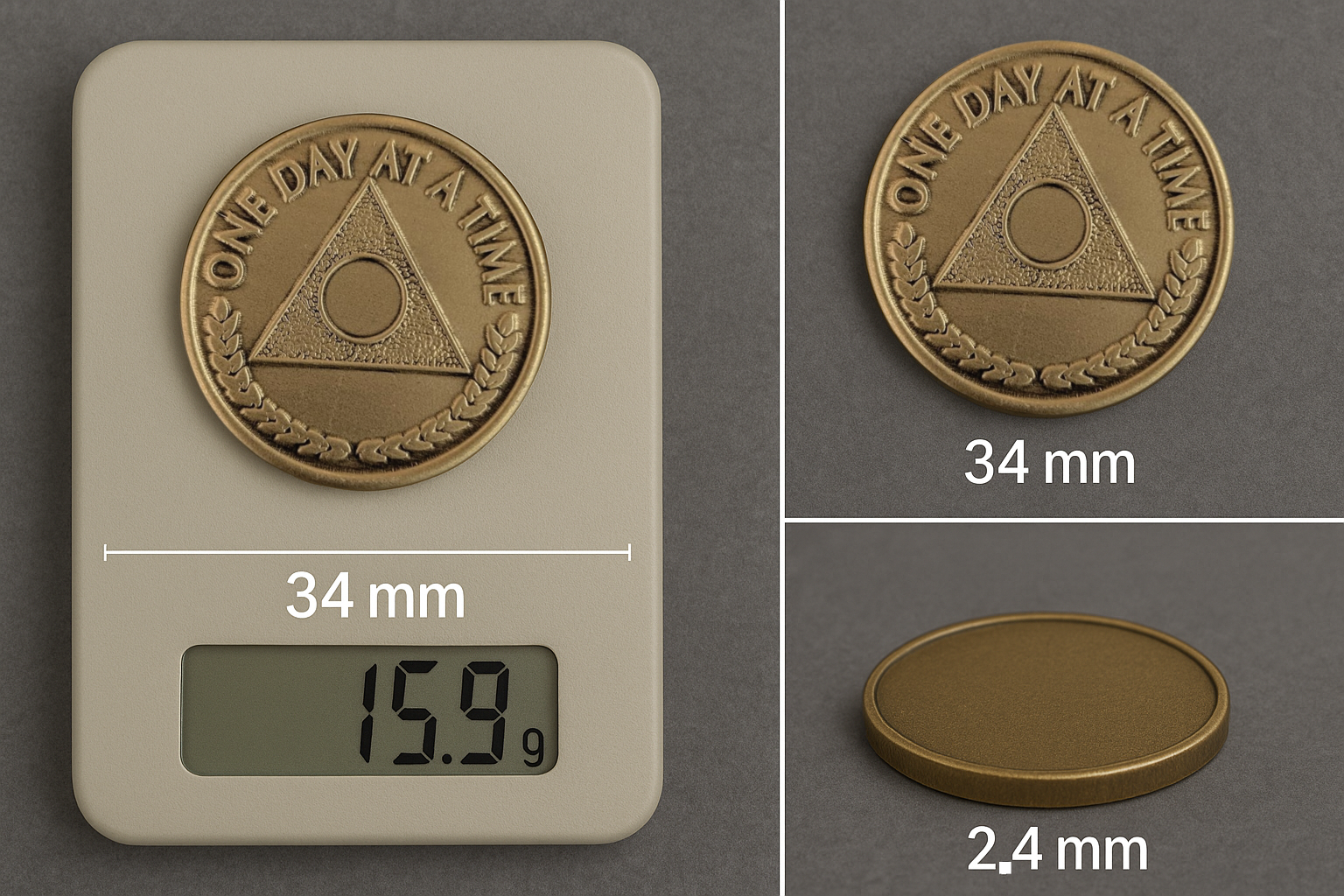 Al-Anon Bronze Medallion – One Day at a Time | Serenity Prayer | Recovery Token