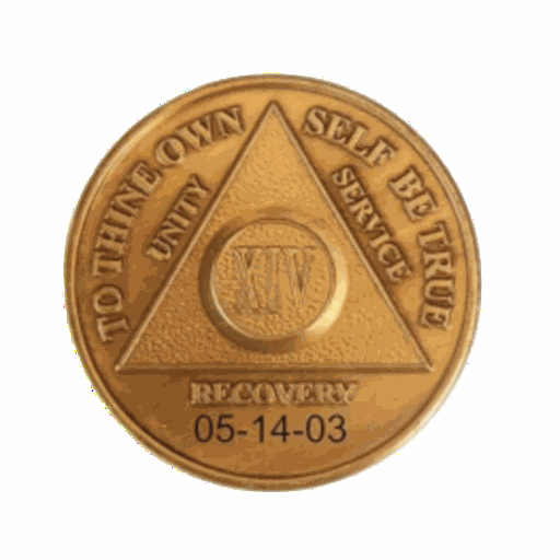 Bronze AA Coin 24hr-60yrs Sobriety Chip - -Add Name and Sobriety Date