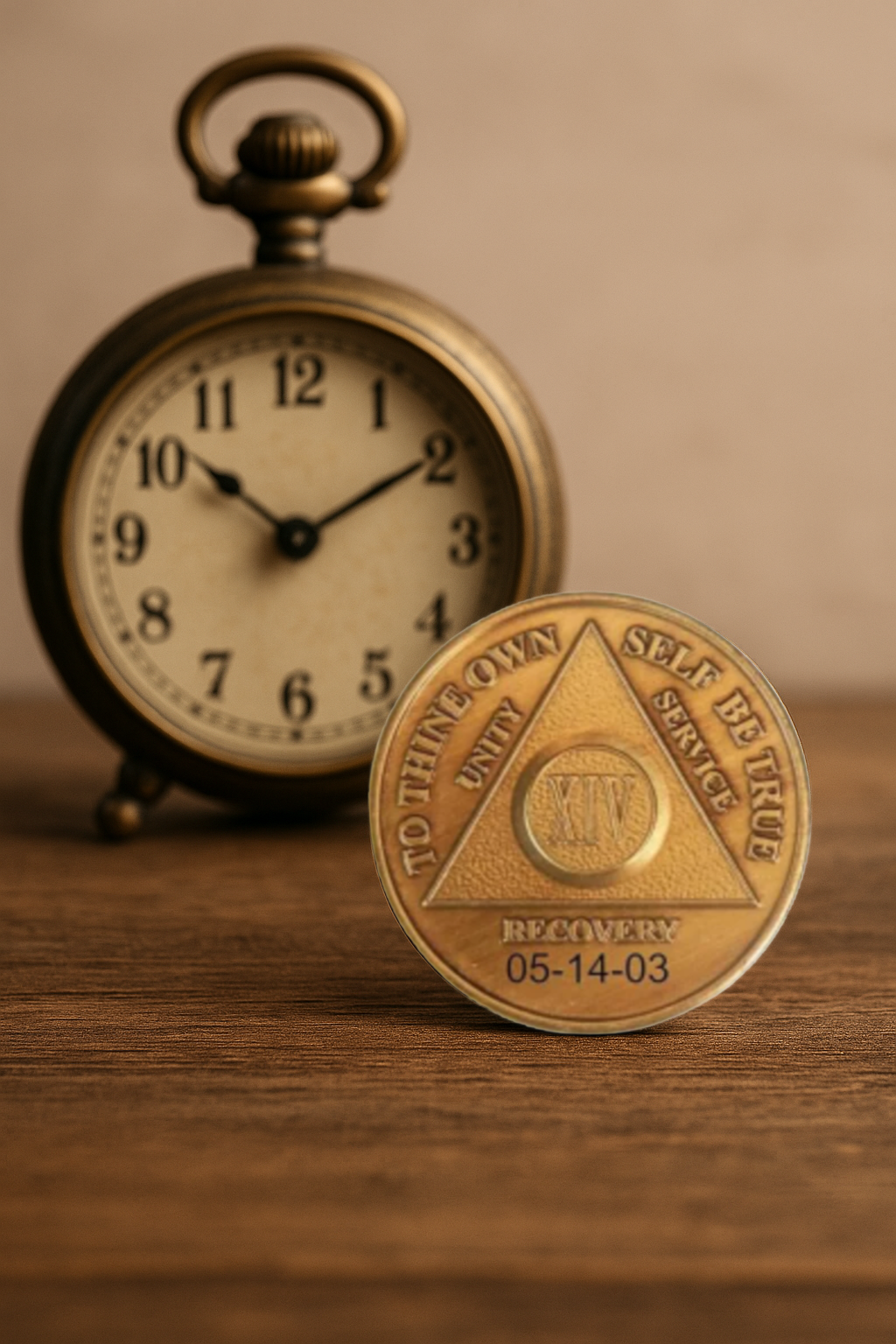 Bronze AA Coin 24hr-60yrs Sobriety Chip - -Add Name and Sobriety Date