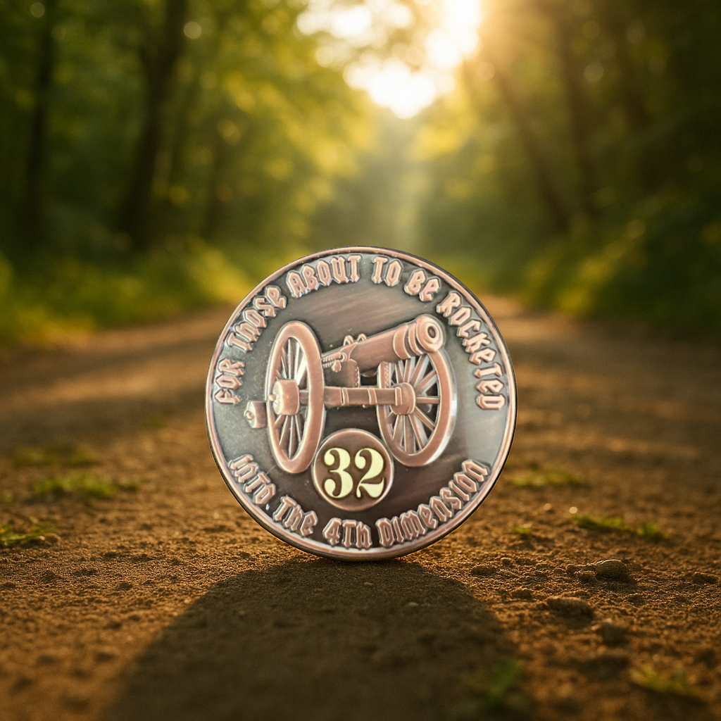 For Those About to be Rocketed We Salute You AA Coin 1-60yrs Sobriety Chip