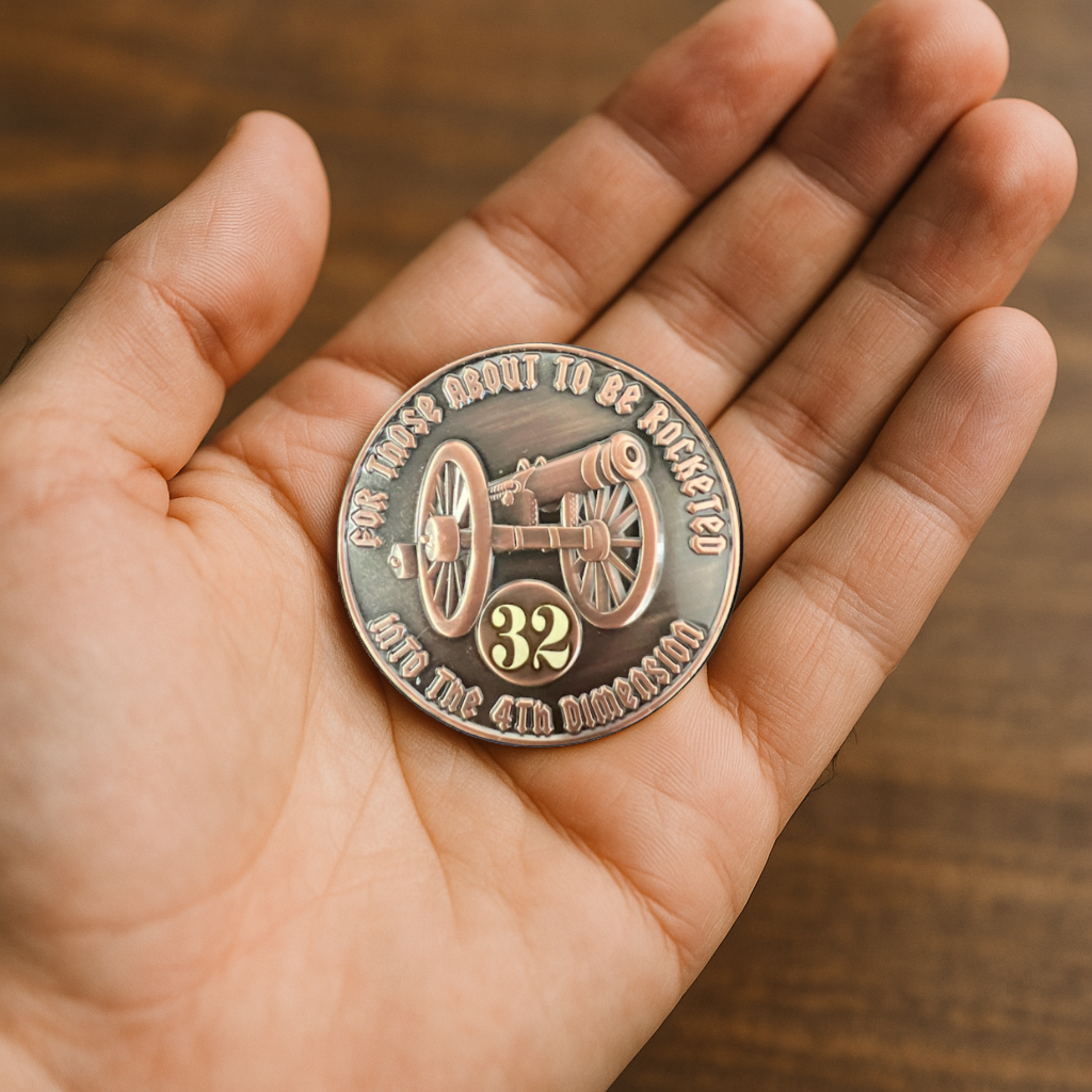 For Those About to be Rocketed We Salute You AA Coin 1-60yrs Sobriety Chip