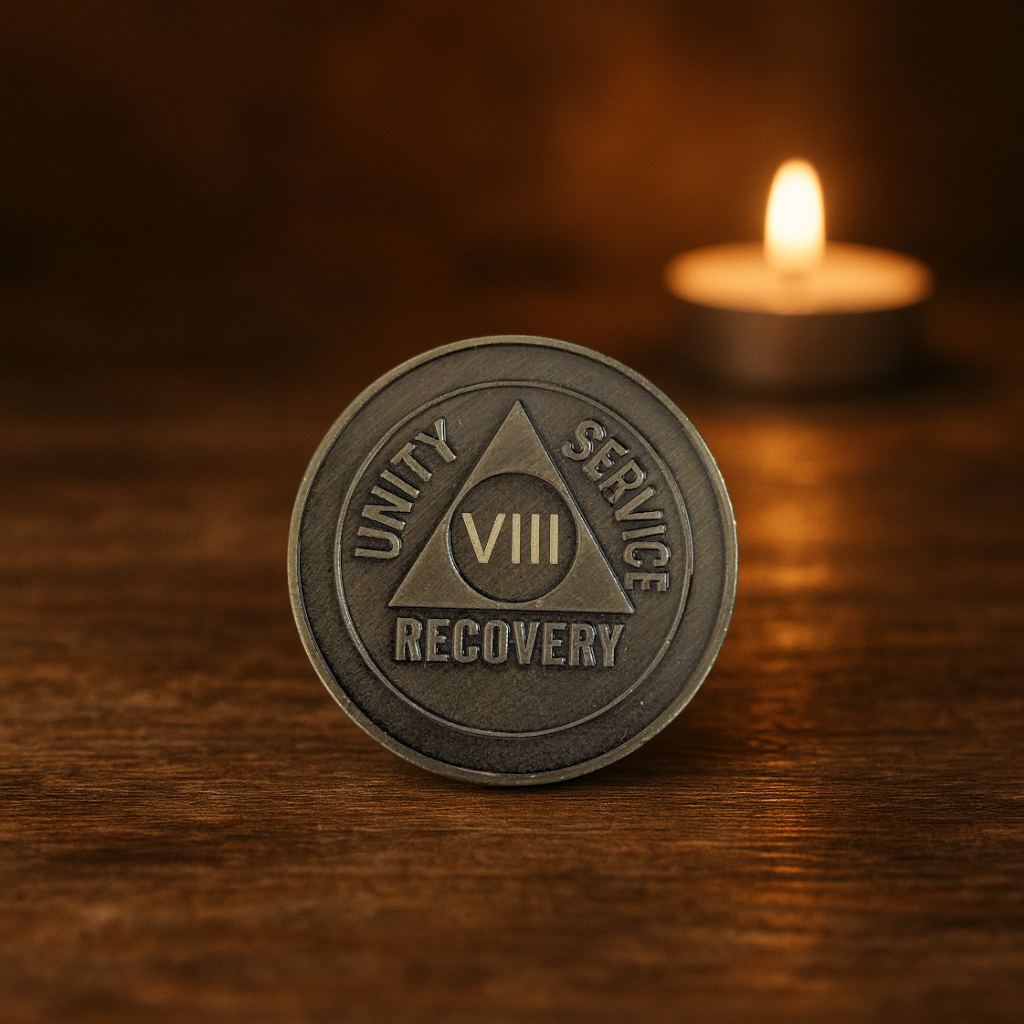 Custom AA Sobriety Coin – Bronze Medallion (24 Hours to 50 Years) with Optional Add  Name and Sobriety Date