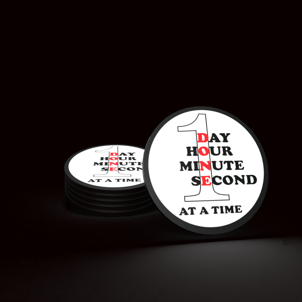 One Day at a Time AA Poker Chip – DONE Sobriety Recovery Chip