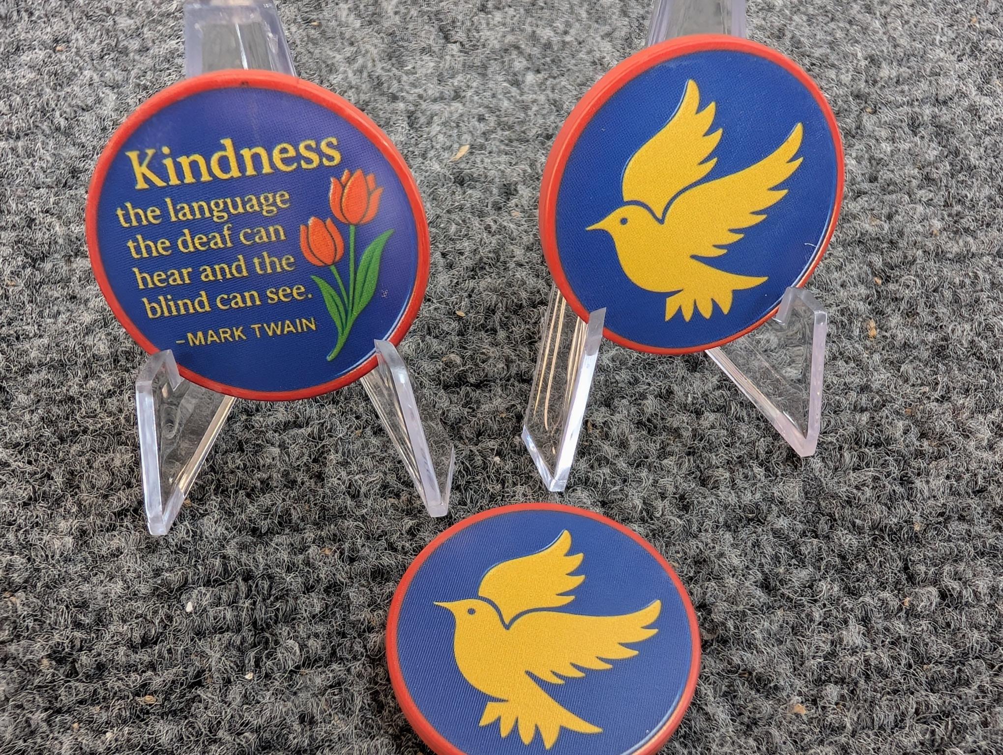 Kindness Recovery Chip – “Kindness: the language the deaf can hear and the blind can see.” Inspirational Mark Twain Quote Token