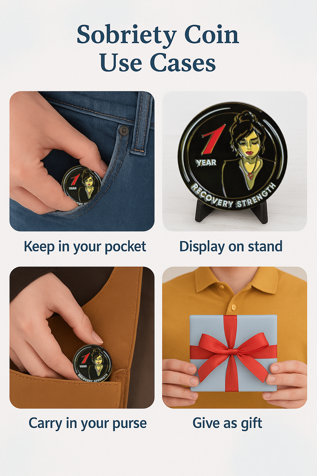 Women of Serenity AA Medallion Comes in Red Gift Box 1-50 Years