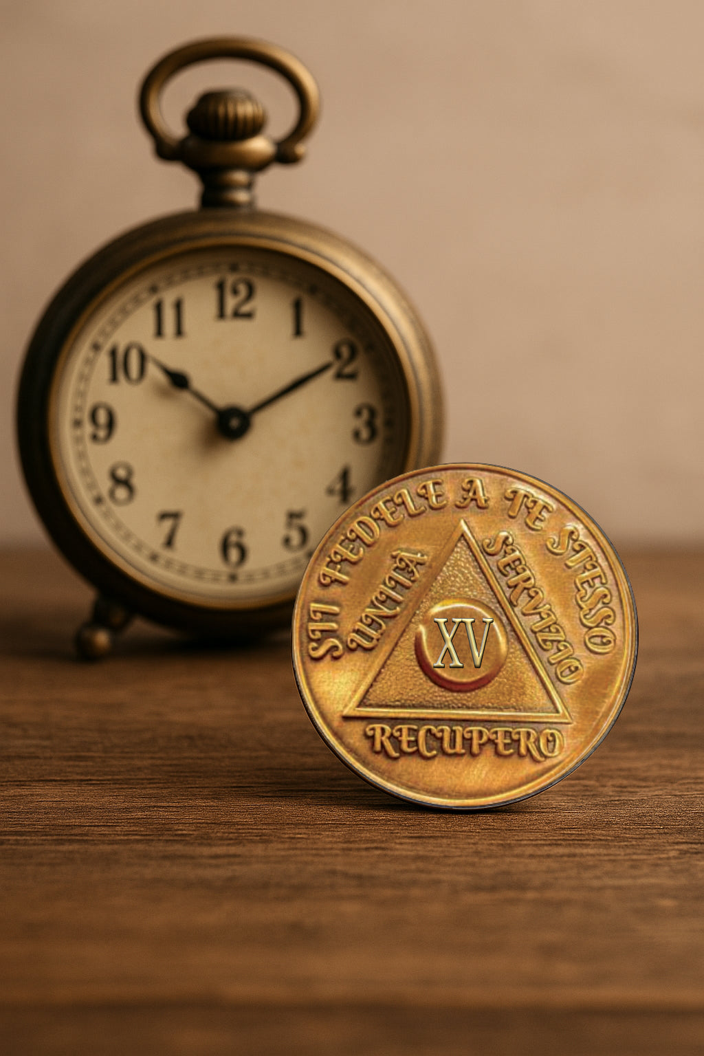 Italian Sobriety Coin | 1-60 Years Engraved in Traditional Numbers | AA Recovery Medallion