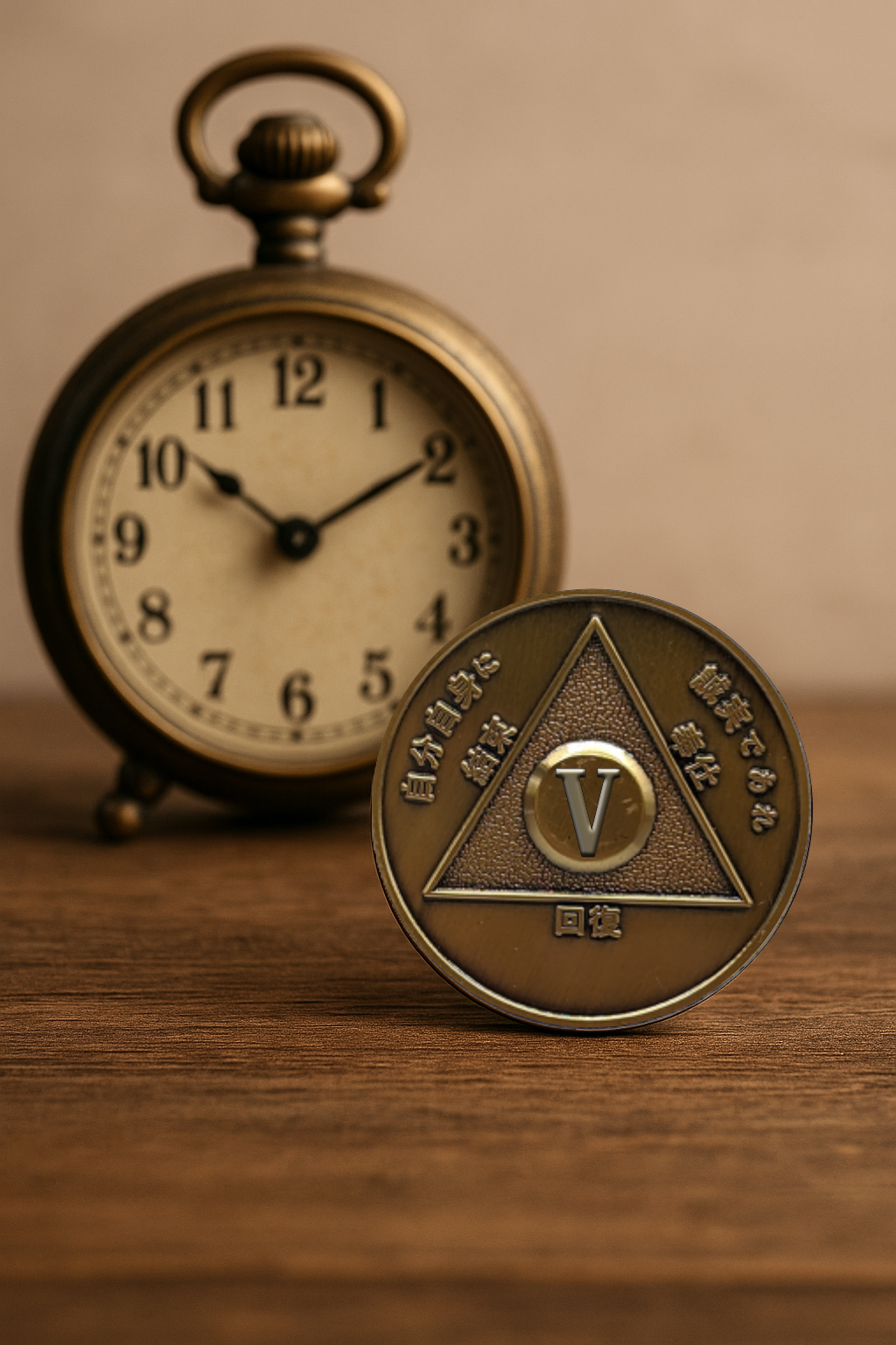 Japanese Sobriety Coin | 1-60 Years Engraved in Traditional Numbers | AA Recovery Medallion