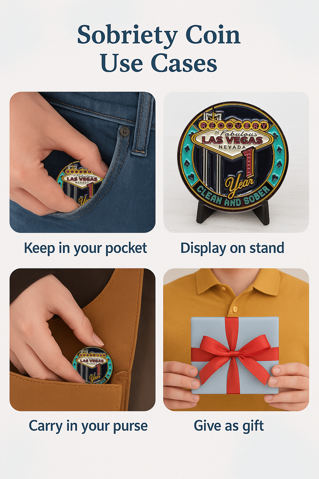 Las Vegas AA Coin 1-50yrs Sobriety Chip