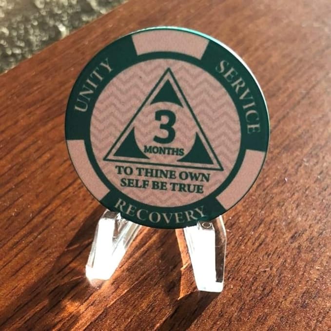 AA Monthly Poker Style Sobriety Chip