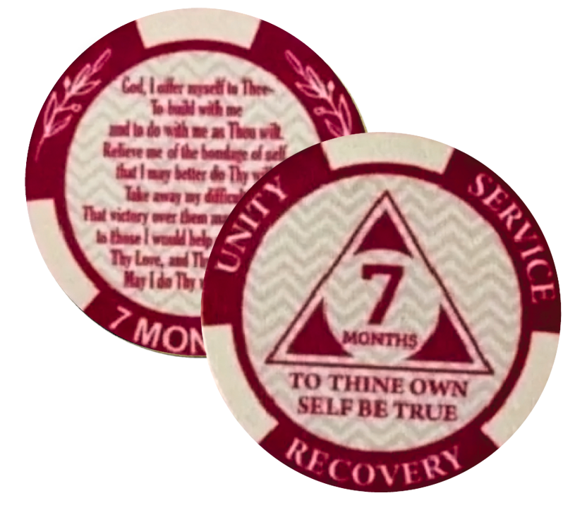 AA Monthly Poker Style Sobriety Chip