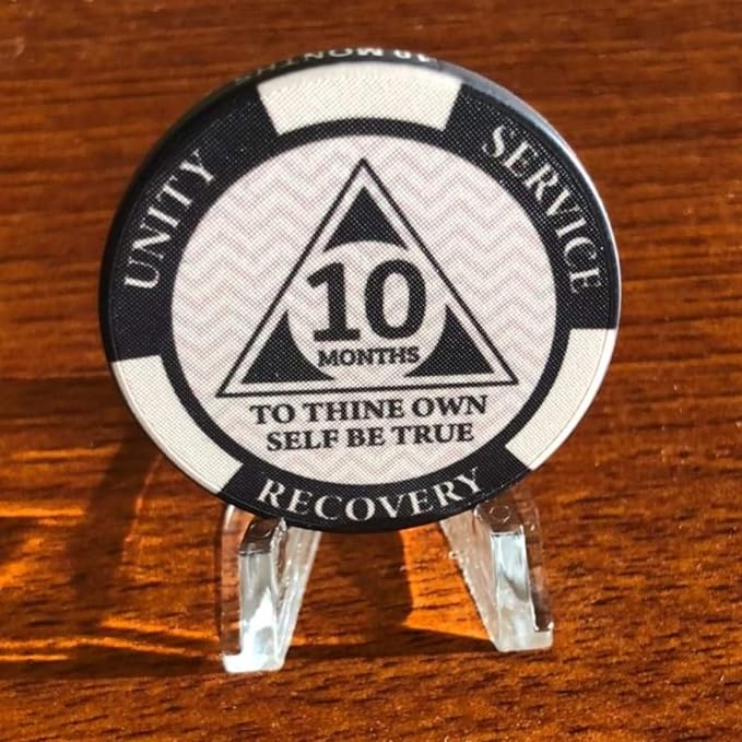 AA Monthly Poker Style Sobriety Chip