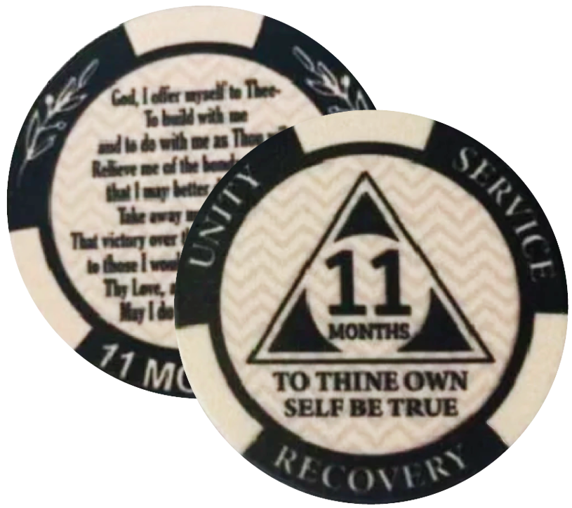 AA Monthly Poker Style Sobriety Chip