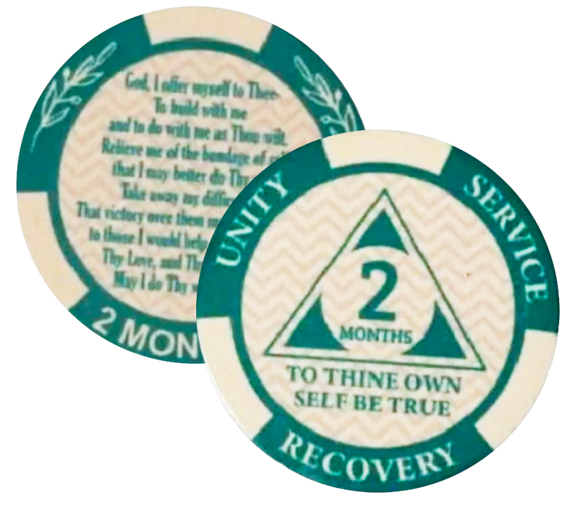 AA Monthly Poker Style Sobriety Chip