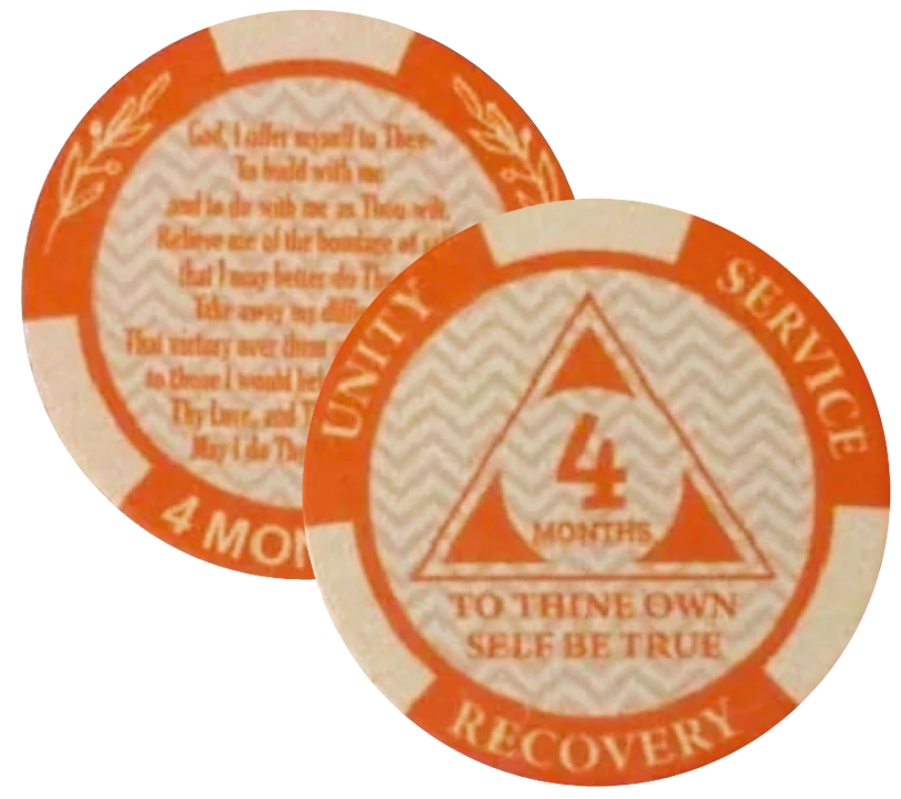 AA Monthly Poker Style Sobriety Chip