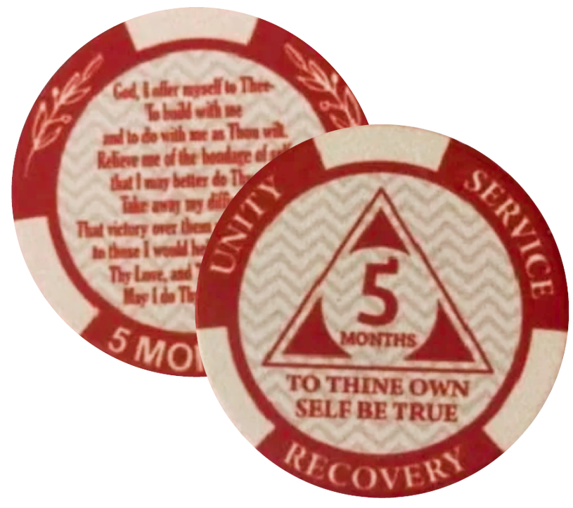 AA Monthly Poker Style Sobriety Chip