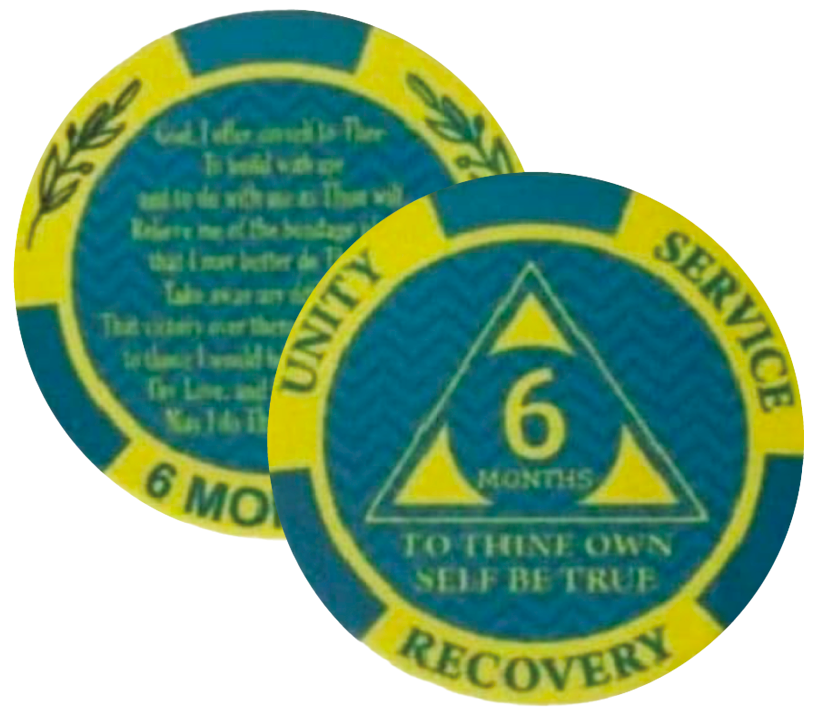 AA Monthly Poker Style Sobriety Chip