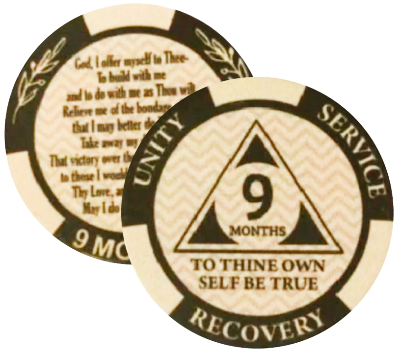 AA Monthly Poker Style Sobriety Chip