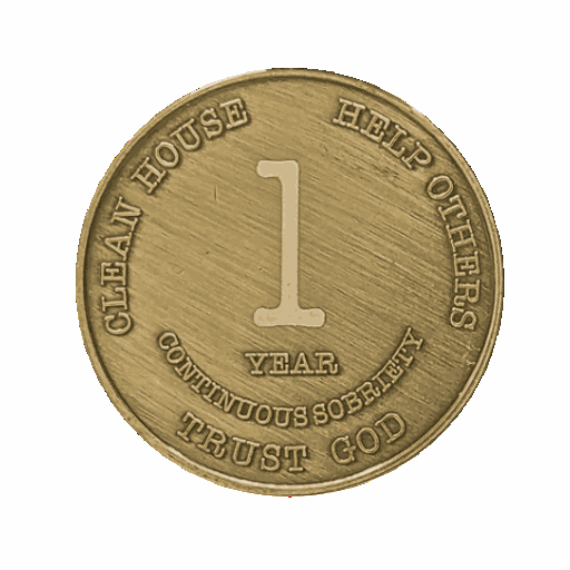 MRS Yearly 1-60 Years Sobriety Chip for Alcoholics Anonymous -Add Name and Sobriety Date