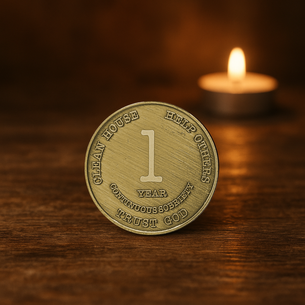 MRS Yearly 1-60 Years Sobriety Chip for Alcoholics Anonymous -Add Name and Sobriety Date