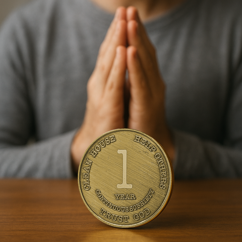 MRS Yearly 1-60 Years Sobriety Chip for Alcoholics Anonymous -Add Name and Sobriety Date