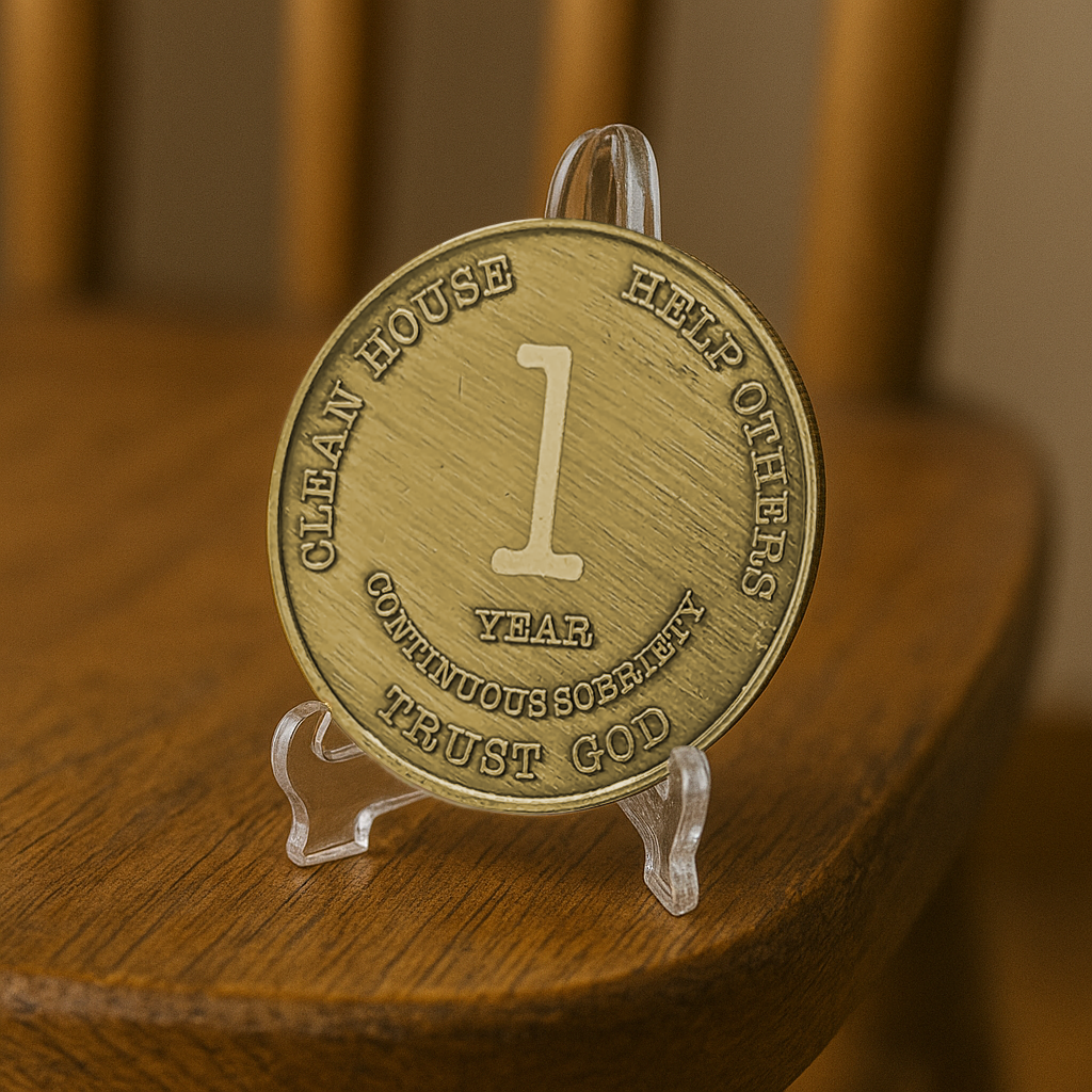 MRS Yearly 1-60 Years Sobriety Chip for Alcoholics Anonymous -Add Name and Sobriety Date