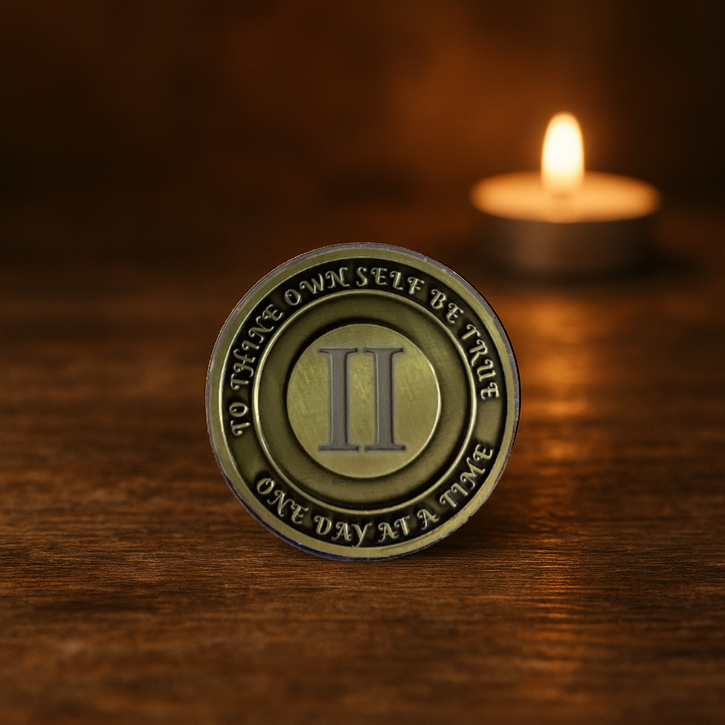 No Matter What Club AA Medallion 1-60yrs Sobriety Chip - Add Name and Sobriety Date