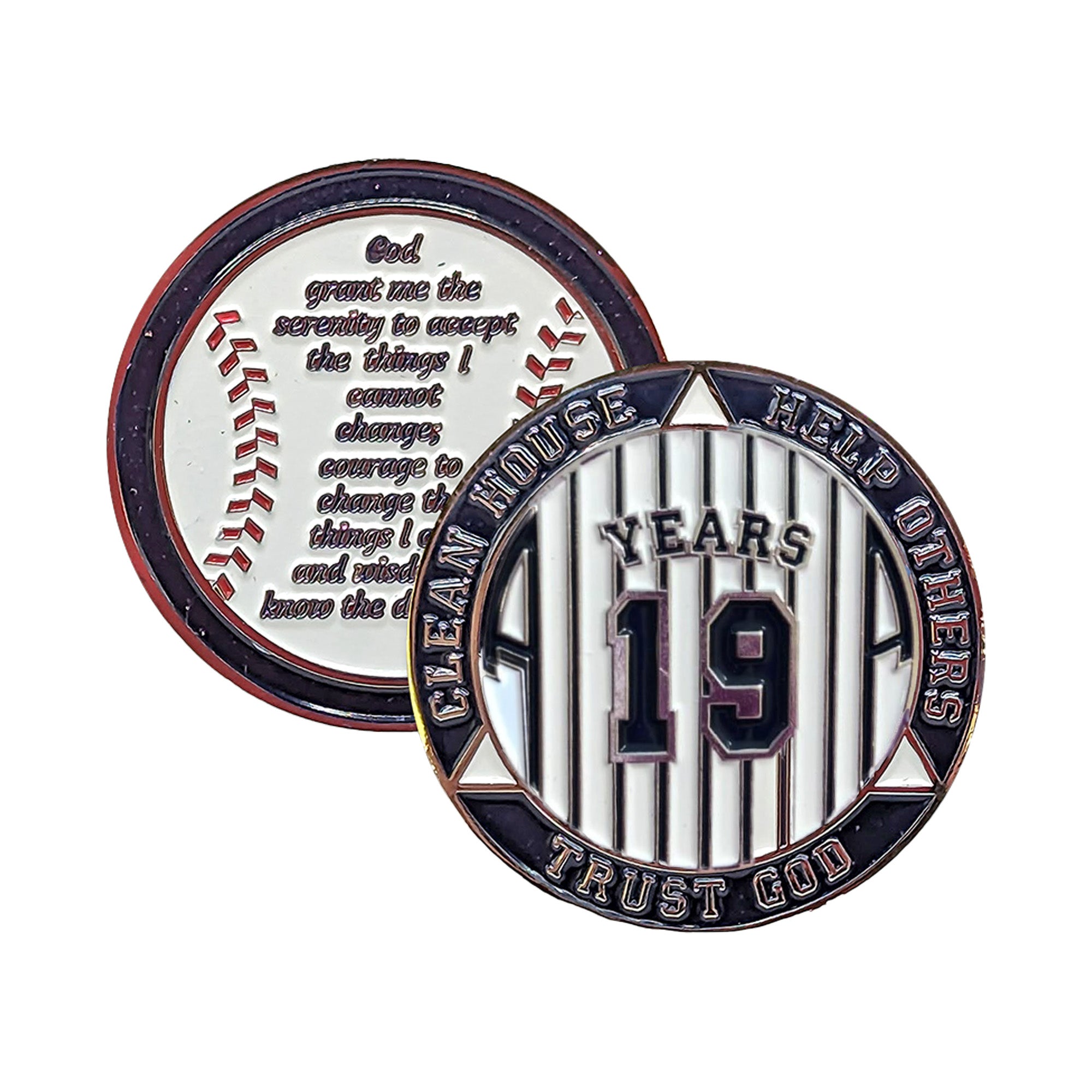 NY Yankee AA Coin 1-50yrs Sobriety Chip