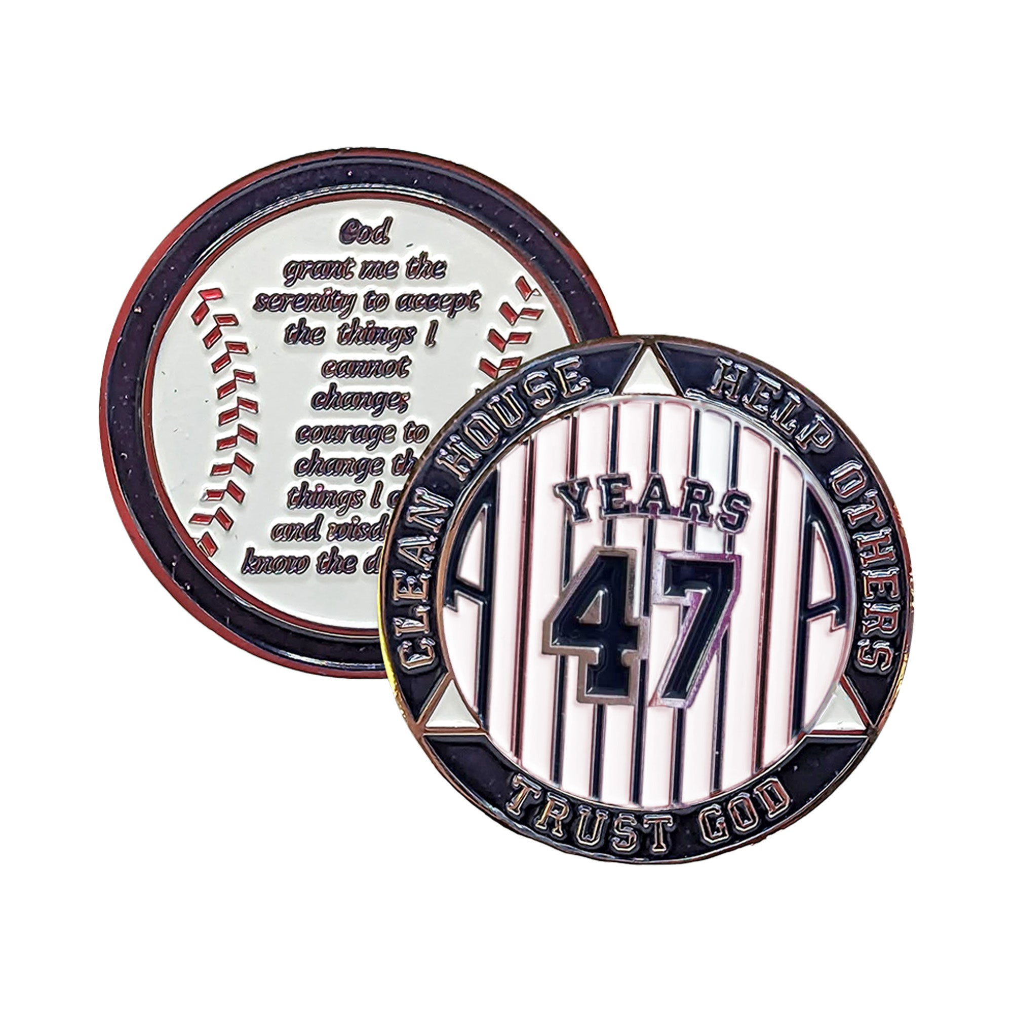 NY Yankee AA Coin 1-50yrs Sobriety Chip