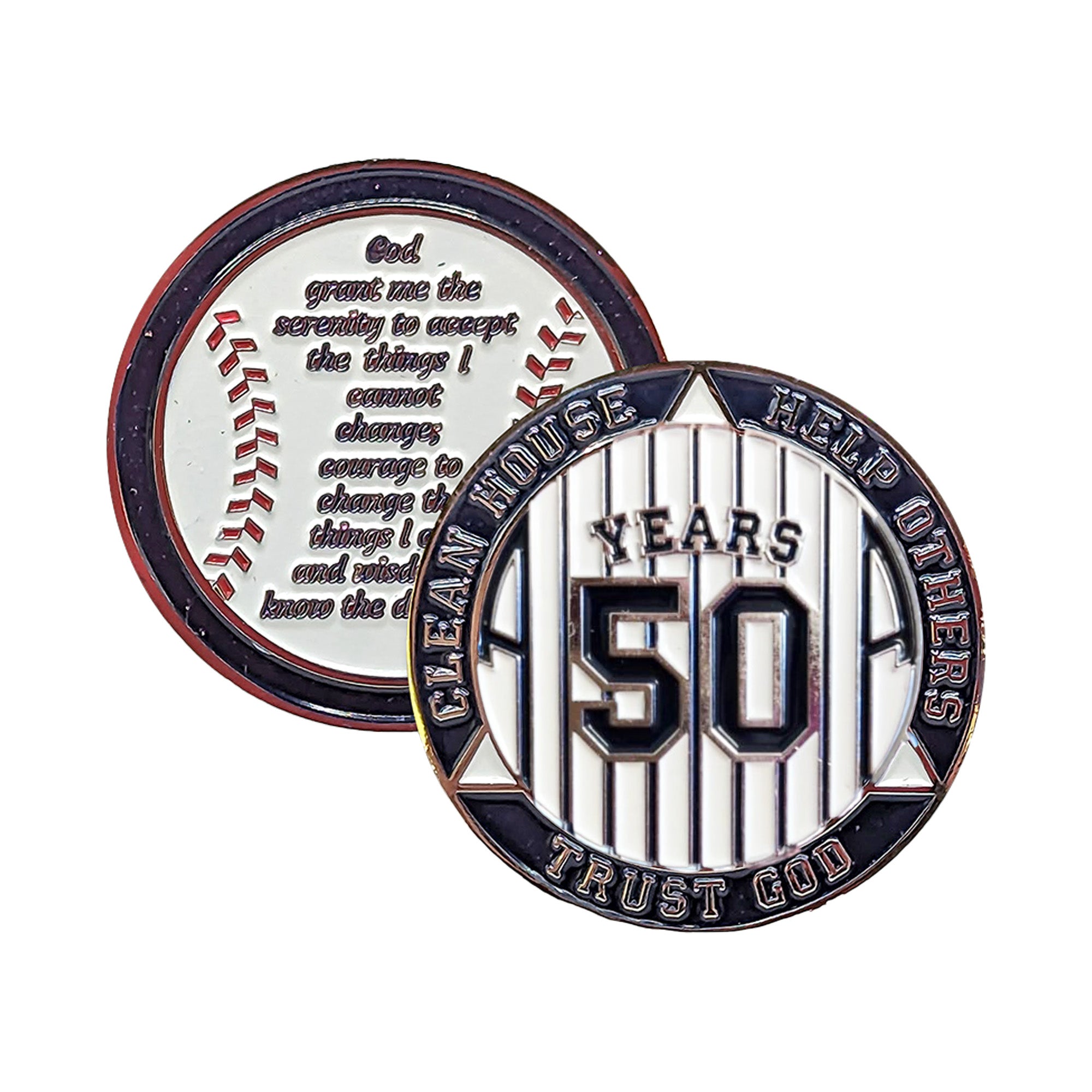 NY Yankee AA Coin 1-50yrs Sobriety Chip