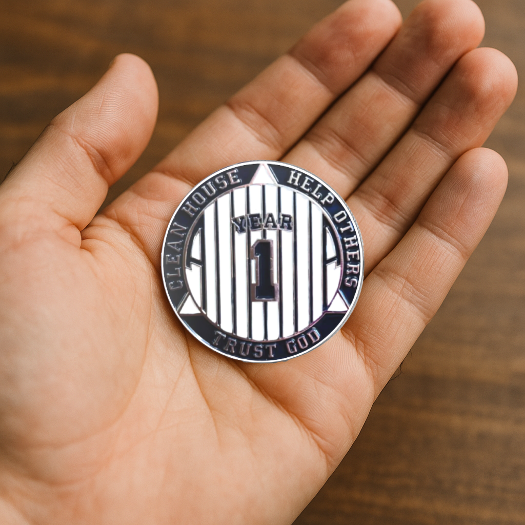 NY Yankee AA Coin 1-50yrs Sobriety Chip