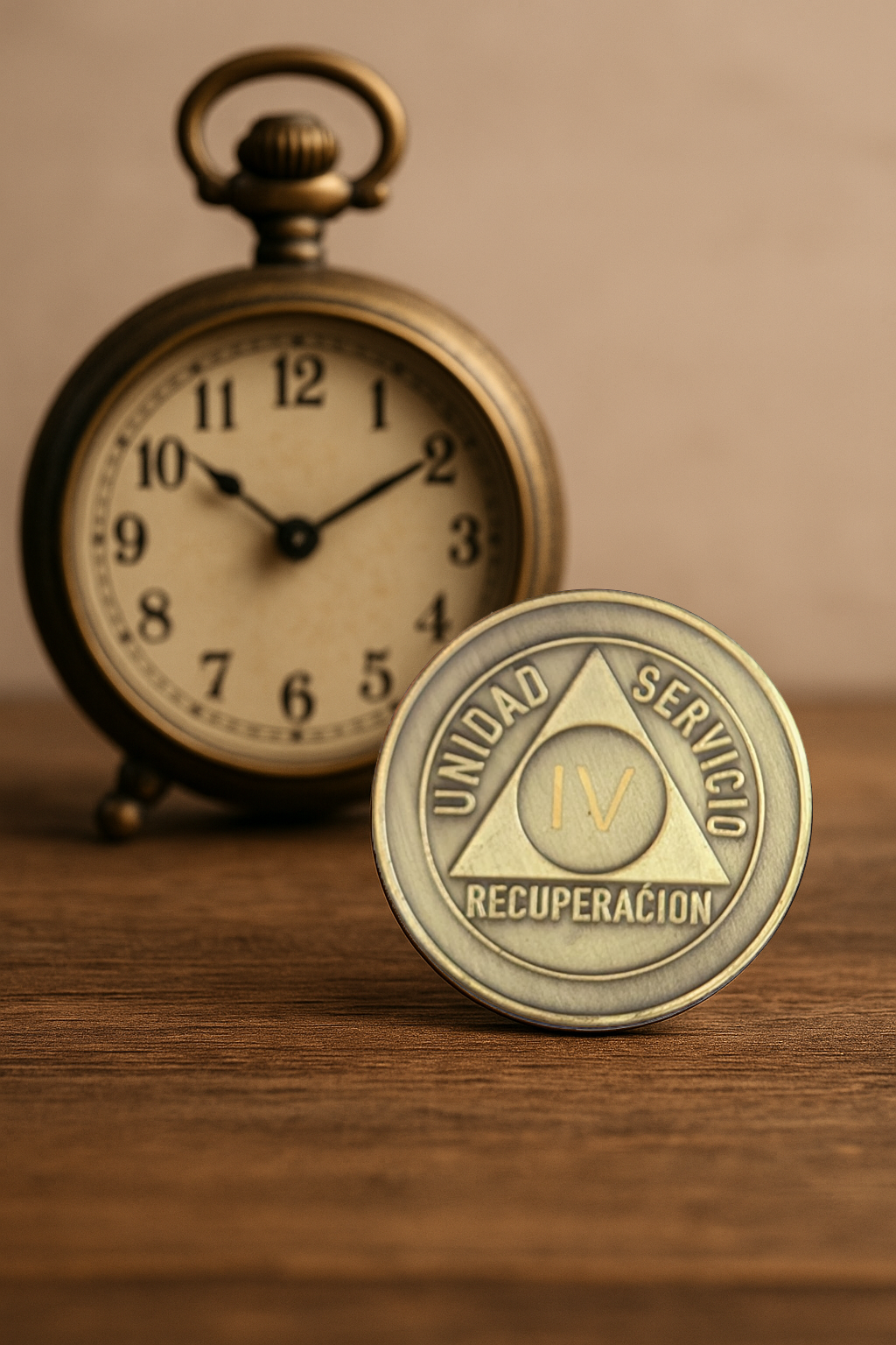 Spanish AA Sobriety Chip – Bronze Medallion (Unidad, Servicio, Recuperación)