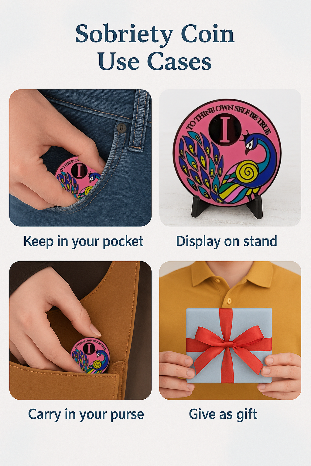 Peacock Recovery Medallion in 1 to 60yrs