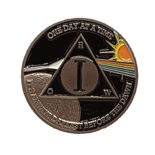 Sun & Moon AA Coin 1-60yrs Sobriety Chip