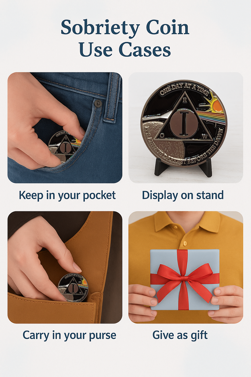 Sun & Moon AA Coin 1-60yrs Sobriety Chip