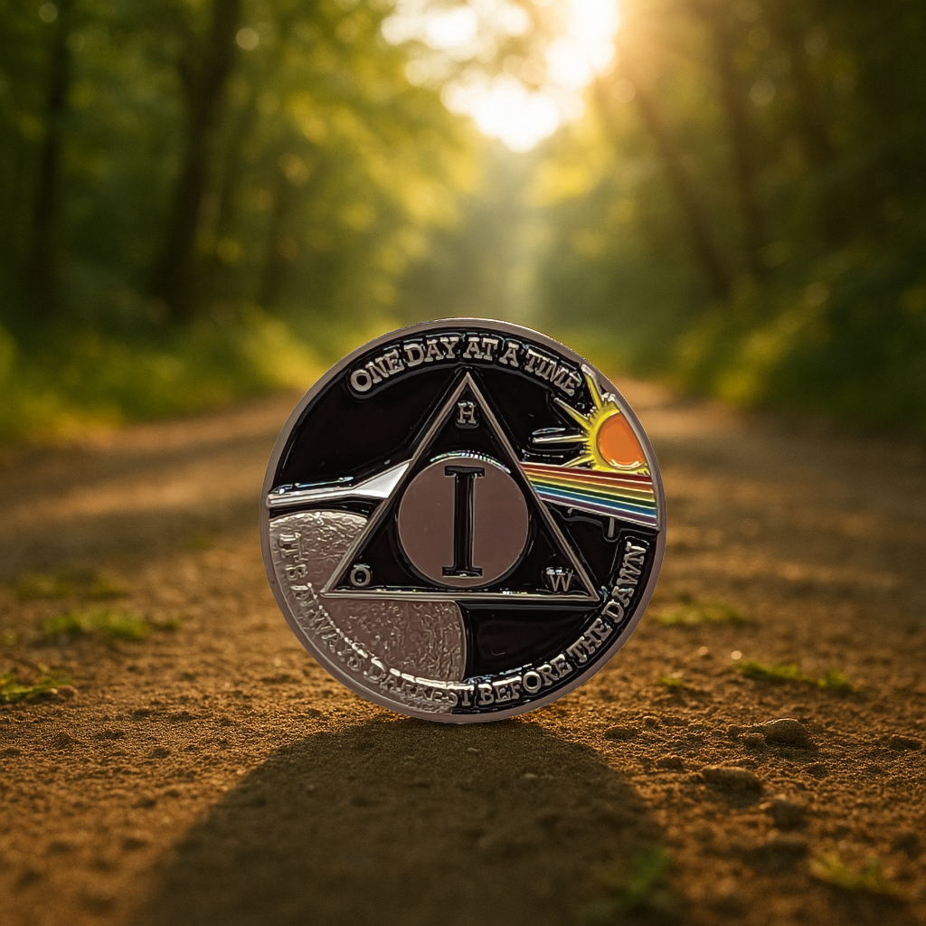 Sun & Moon AA Coin 1-60yrs Sobriety Chip