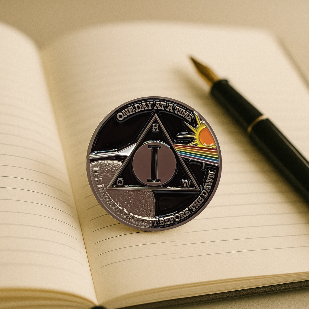 Sun & Moon AA Coin 1-60yrs Sobriety Chip