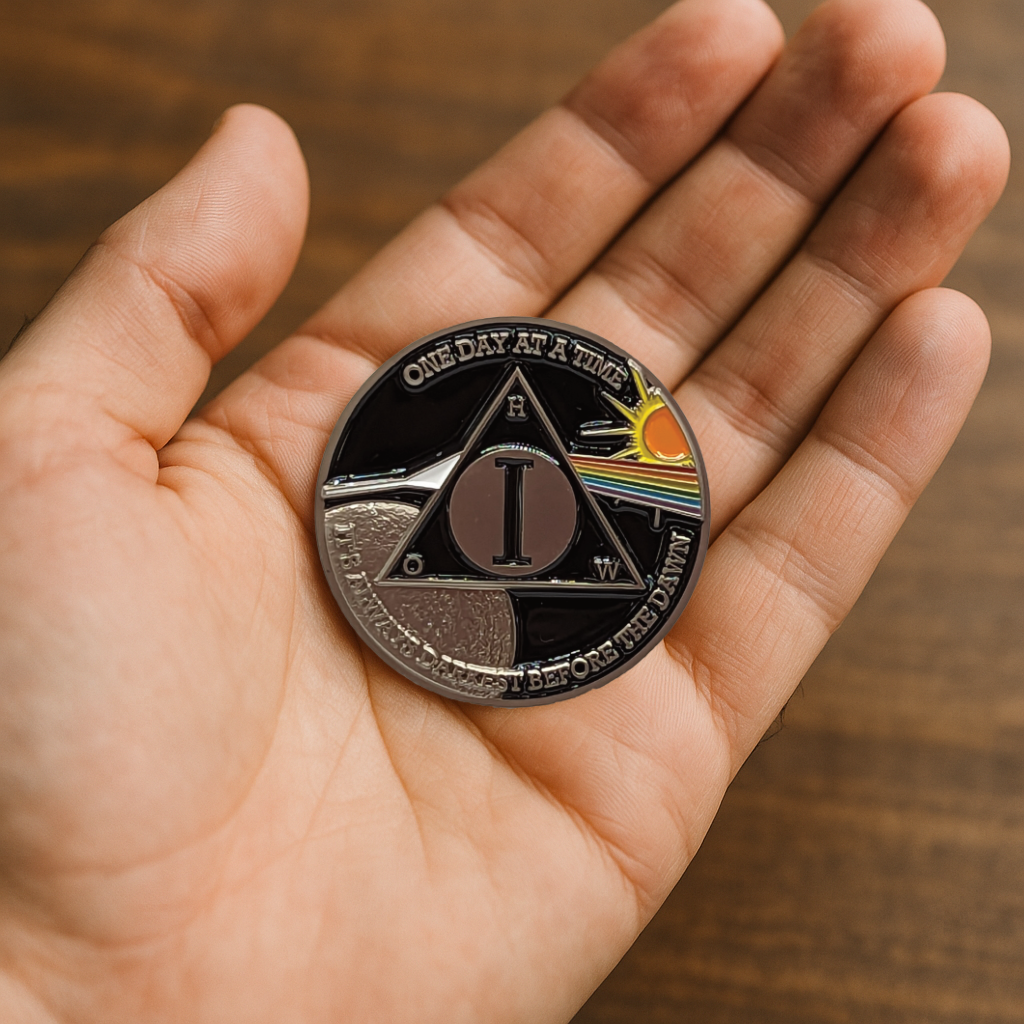 Sun & Moon AA Coin 1-60yrs Sobriety Chip